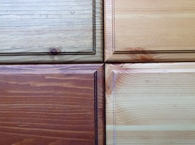 Lacquered pine samples