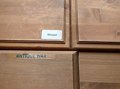 Waxed pine samples