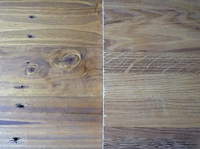 Oiled pine(left) and oak(right)