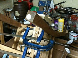 Stretcher glued and clamped